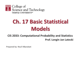 Basic Statistical Models