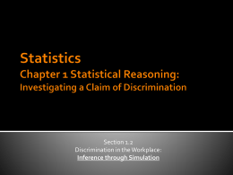 Statistics Chapter 1 Statistical Reasoning: Investigating
