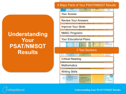 Understanding Your PSAT/NMSQT Results - U-32