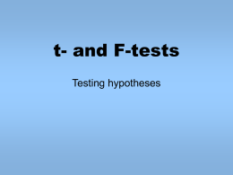 F & T tests