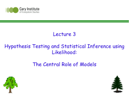 Hypothesis Testing and Statistical Inference Using - Sortie-ND