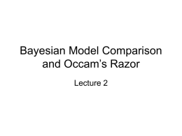 Bayesian Model Comparison and Occam`s Razor