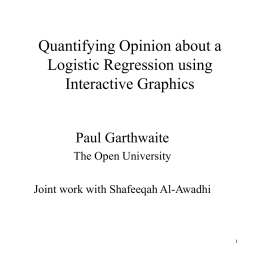 Quantifying opinions about a logistic regression using interactive