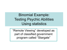 Testing Psychic Abilities using statistics