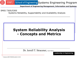 System Reliability Analysis - Concepts and Metrics