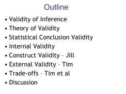 Week 2 - Statistical Conclusion and Internal Valdity