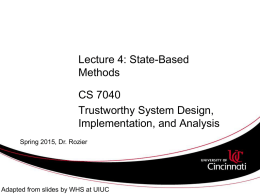 Lecture 4: State-Based Methods