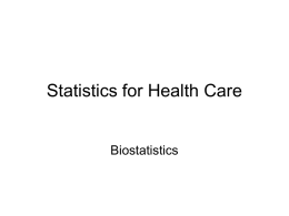 Statistics Related to Health Care