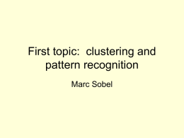 Clustering in pattern recognition