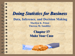Doing Statistics for Business