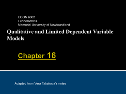 Qualitative and Limited Dependent Variable