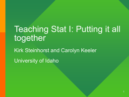 Teaching Stat I - University of Idaho