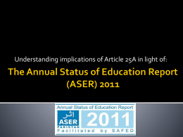 To view presentation on the Annual Status of Education