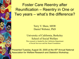 Foster Care Reentry after Reunification