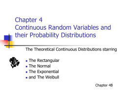 Chapter 4 Continuous Random Variables and their Probability