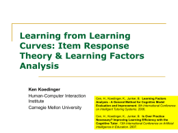 Learning from learning curves: Item Response Theory