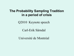 Carl-Erik Särndal - Quality on Statistics 2010