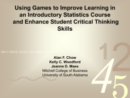 Using Games to Improve Learning in an Introductory