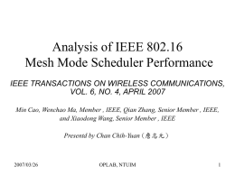 Analysis of IEEE 802..