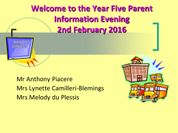 Year 5 Parent Information