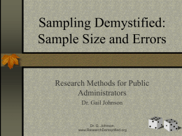 Sample Size and Errors - Gail Johnson`s Research Demystified