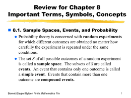 Review for Chapter 8 Important Words, Symbols, and Concepts
