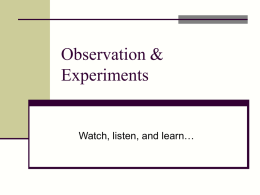 Observation & Empirical Studies