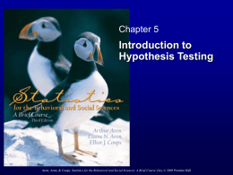 The Hypothesis Testing Process