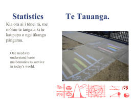 Te Tauanga Statistics 2009 WMA teacher only day presentation