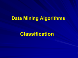 DM – classification algos
