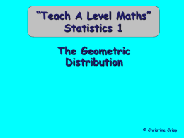 18 The Geometric Distribution