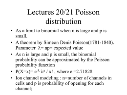 Lecture 20 Poisson distribution