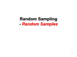 Random Sampling - Random Samples