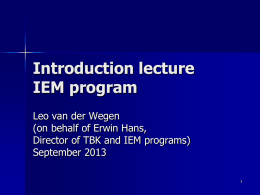 Intro lecture IEM all tracks 2013