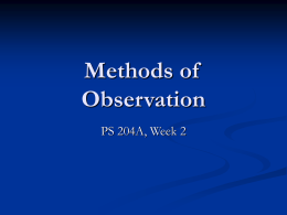 “observing”? - Division of Social Sciences