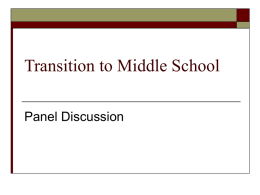 Transition to Middle School - Conejo Valley Unified School District