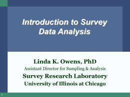 Missing Data - Survey Research Laboratory