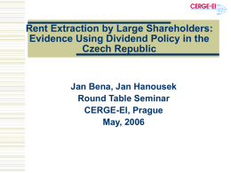 Displacement loss from firm taxation in the Czech Republic - Cerge-ei