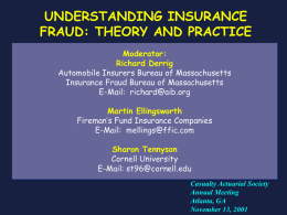 Insurance Fraud - Casualty Actuarial Society