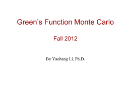Monte Carlo for Partial Differential Equations
