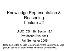 B - Knowledge Representation & Reasoning at UIUC!