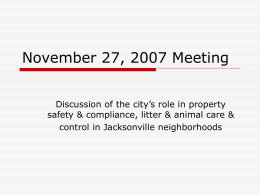 November 27, 2007 Meeting