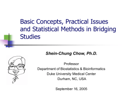 Basic Concepts, Practical Issues and Statistical Methods in Bridging