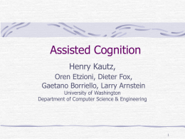 Assisted Cognition - Computer Science