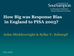 How Big was Response Bias in England to PISA 2003?