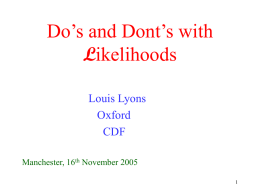 Louis Lyons - University of Manchester