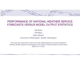 performance of national weather service forecasts versus model