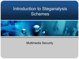 Introduction to Steganalysis Schemes
