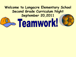 Welcome to Longacre Elementary School Second Grade Curriculum