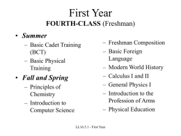 First Year FOURTH-CLASS (Freshman)